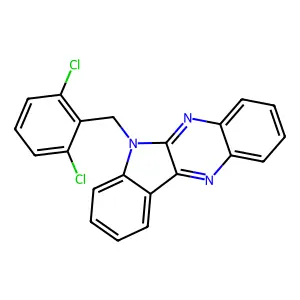 6-(2,6-dichlorobenzyl)-6H-indolo[2,3-b]quinoxaline structure
