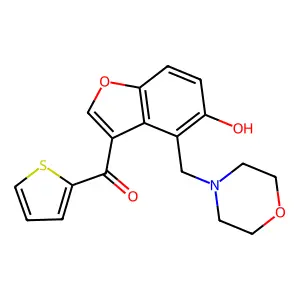 (5-Hydroxy-4-morpholin-4-ylmethyl-benzofuran-3-yl)-thiophen-2-yl-methanone structure