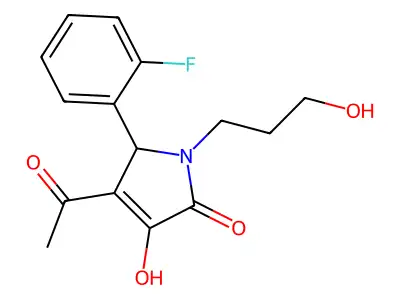 4-acetyl-5-(2-fluorophenyl)-3-hydroxy-1-(3-hydroxypropyl)-1,5-dihydro-2H-pyrrol-2-one structure