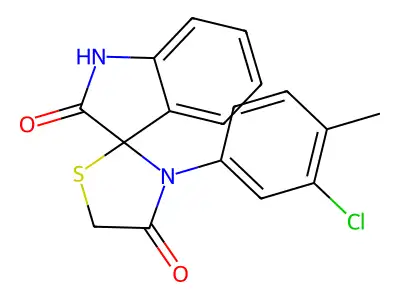 3-(3-chloro-4-methylphenyl)spiro[1,3-thiazolidine-2,3'-1H-indole]-2',4-dione structure