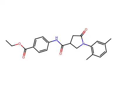 Ethyl 4-[[1-(2,5-dimethylphenyl)-5-oxopyrrolidine-3-carbonyl]amino]benzoate structure