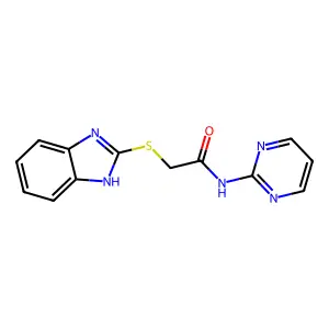2-(1H-benzimidazol-2-ylsulfanyl)-N-pyrimidin-2-ylacetamide structure