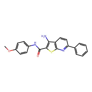 3-amino-N-(4-methoxyphenyl)-6-phenylthieno[2,3-b]pyridine-2-carboxamide structure
