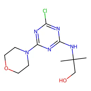 2-{[4-Chloro-6-(4-morpholinyl)-1,3,5-triazin-2-yl]amino}-2-methyl-1-propanol structure