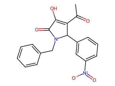 3-acetyl-1-benzyl-4-hydroxy-2-(3-nitrophenyl)-2H-pyrrol-5-one structure