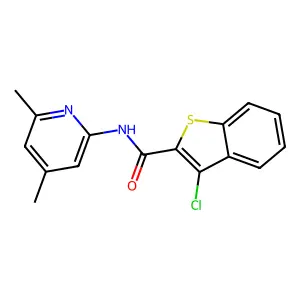 3-chloro-N-(4,6-dimethylpyridin-2-yl)-1-benzothiophene-2-carboxamide structure