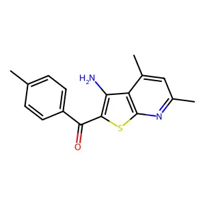 4,6-Dimethyl-2-(4-methylbenzoyl)thieno[2,3-B]pyridin-3-amine structure
