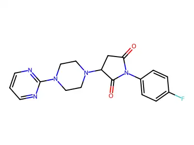 1-(4-Fluorophenyl)-3-[4-(pyrimidin-2-yl)piperazin-1-yl]pyrrolidine-2,5-dione structure