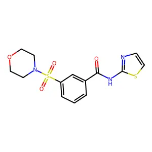 3-morpholin-4-ylsulfonyl-N-(1,3-thiazol-2-yl)benzamide structure