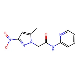 2-(5-Methyl-3-nitro-pyrazol-1-yl)-N-pyridin-2-yl-acetamide structure