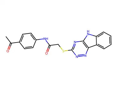 N-(4-Acetyl-phenyl)-2-(9H-1,3,4,9-tetraaza-fluoren-2-ylsulfanyl)-acetamide structure
