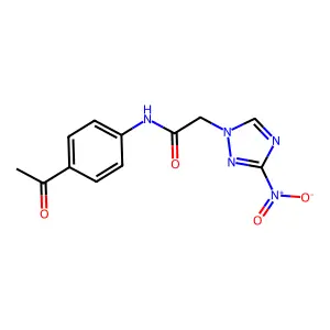 N-(4-acetylphenyl)-2-(3-nitro-1,2,4-triazol-1-yl)acetamide structure