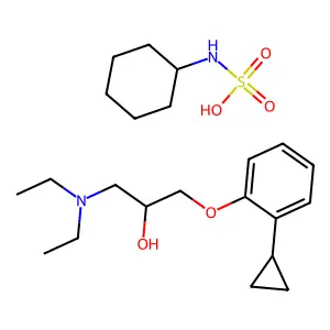 2-Propanol, 1-(o-cyclopropylphenoxy)-3-(diethylamino)-, cyclohexanesulfamate structure