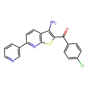 (3-Amino-6-pyridin-3-ylthieno[2,3-b]pyridin-2-yl)-(4-chlorophenyl)methanone structure