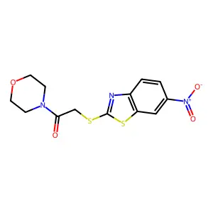 1-Morpholin-4-yl-2-[(6-nitro-1,3-benzothiazol-2-yl)sulfanyl]ethanone structure