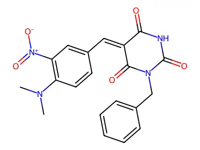 1-Benzyl-5-(4-dimethylamino-3-nitro-benzylidene)-pyrimidine-2,4,6-trione structure
