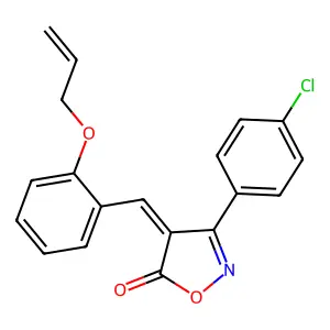(4E)-3-(4-chlorophenyl)-4-[(2-prop-2-enoxyphenyl)methylidene]-1,2-oxazol-5-one structure