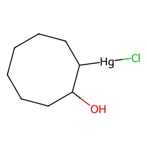 Chloro-(2-hydroxycyclooctyl)mercury structure