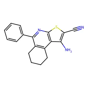 1-Amino-5-phenyl-6,7,8,9-tetrahydrothieno[2,3-c]isoquinoline-2-carbonitrile structure