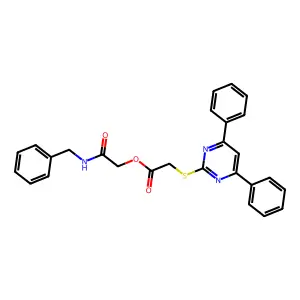 2-Oxo-2-[(phenylmethyl)amino]ethyl 2-[(4,6-diphenyl-2-pyrimidinyl)thio]acetate structure