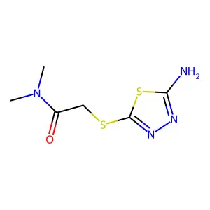 2-[(5-amino-1,3,4-thiadiazol-2-yl)sulfanyl]-N,N-dimethylacetamide structure