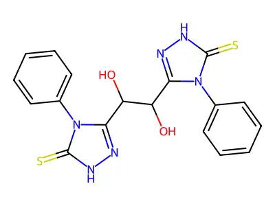 1,2-bis(5-mercapto-4-phenyl-4H-1,2,4-triazol-3-yl)ethane-1,2-diol structure