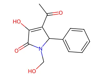 4-acetyl-3-hydroxy-1-(hydroxymethyl)-5-phenyl-1,5-dihydro-2H-pyrrol-2-one structure