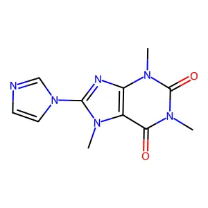 8-Imidazol-1-yl-1,3,7-trimethyl-3,7-dihydro-purine-2,6-dione structure