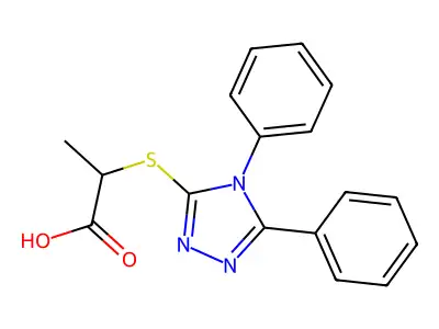 2-[(4,5-diphenyl-4H-1,2,4-triazol-3-yl)sulfanyl]propanoic acid structure