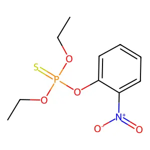 Phosphorothioic acid, O,O-diethyl O-(2-nitrophenyl) ester structure