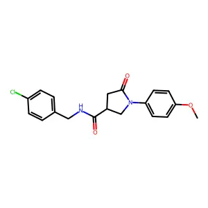 N-[(4-chlorophenyl)methyl]-1-(4-methoxyphenyl)-5-oxopyrrolidine-3-carboxamide structure