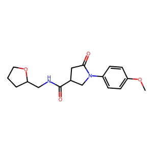 1-(4-methoxyphenyl)-5-oxo-N-(oxolan-2-ylmethyl)pyrrolidine-3-carboxamide structure