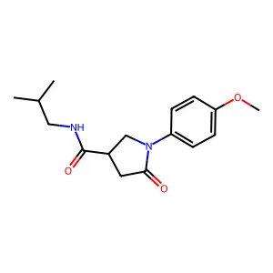 1-(4-methoxyphenyl)-N-(2-methylpropyl)-5-oxopyrrolidine-3-carboxamide structure