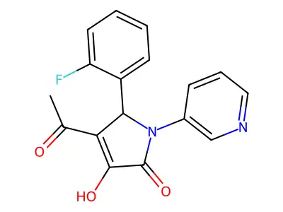 3-acetyl-2-(2-fluorophenyl)-4-hydroxy-1-pyridin-3-yl-2H-pyrrol-5-one structure
