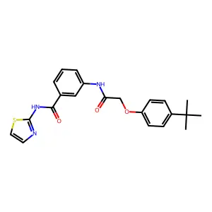 3-{[(4-tert-butylphenoxy)acetyl]amino}-N-(1,3-thiazol-2-yl)benzamide structure