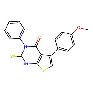 2-Mercapto-5-(4-methoxyphenyl)-3-phenylthieno[2,3-d]pyrimidin-4(3H)-one structure