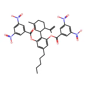 [3-(3,5-dinitrobenzoyl)oxy-2-(3-methyl-6-prop-1-en-2-ylcyclohex-2-en-1-yl)-5-pentylphenyl] 3,5-dinitrobenzoate structure