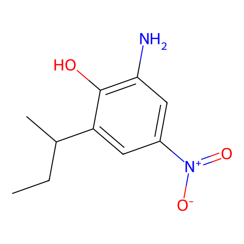 2-Amino-6-(1-methylpropyl)-4-nitrophenol structure