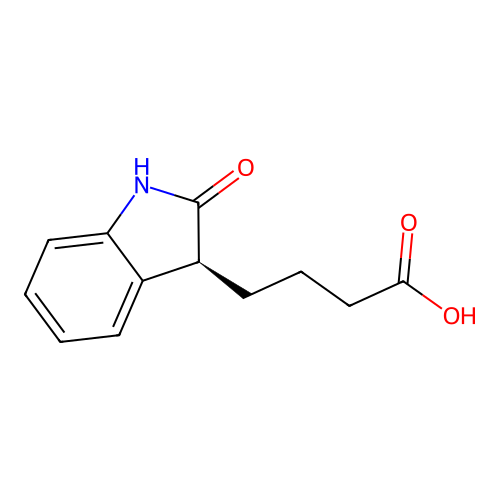 4-[(3S)-2-oxo-1,3-dihydroindol-3-yl]butanoic acid structure