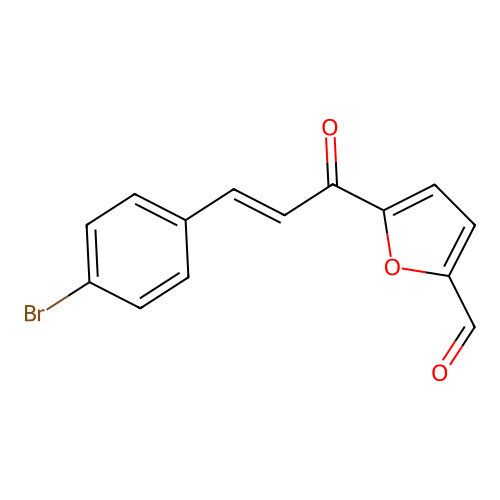 5-[(E)-3-(4-bromophenyl)prop-2-enoyl]furan-2-carbaldehyde structure