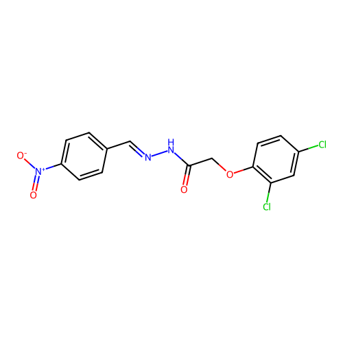 (E)-2-(2,4-dichlorophenoxy)-N'-(4-nitrobenzylidene)acetohydrazide structure