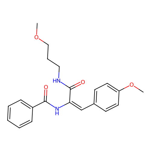 N-{(1E)-1-(4-methoxyphenyl)-3-[(3-methoxypropyl)amino]-3-oxoprop-1-en-2-yl}benzamide structure