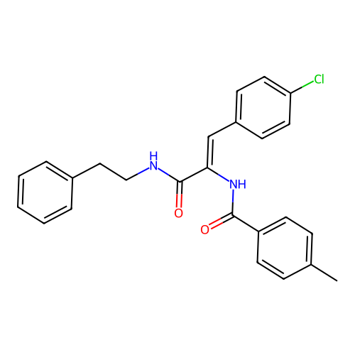 N-(2-(4-Chloro-phenyl)-1-phenethylcarbamoyl-vinyl)-4-methyl-benzamide structure
