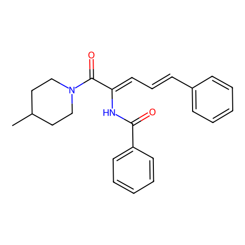 N-[(2Z,4E)-1-(4-methylpiperidin-1-yl)-1-oxo-5-phenylpenta-2,4-dien-2-yl]benzamide structure