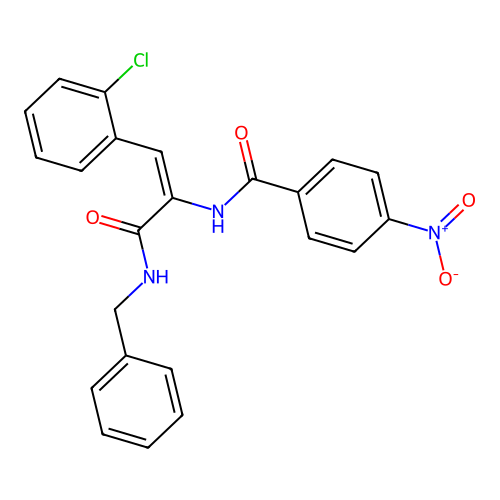 (2E)-N-Benzyl-3-(2-chlorophenyl)-2-[(4-nitrophenyl)formamido]prop-2-enamide structure