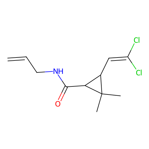 3-(2,2-dichloroethenyl)-2,2-dimethyl-N-(prop-2-en-1-yl)cyclopropanecarboxamide structure