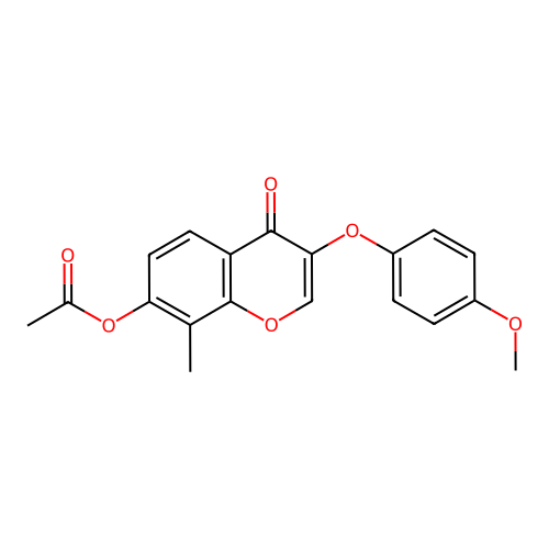 3-(4-methoxyphenoxy)-8-methyl-4-oxo-4H-chromen-7-yl acetate structure