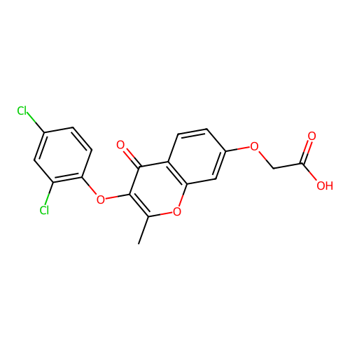 {[3-(2,4-dichlorophenoxy)-2-methyl-4-oxo-4H-chromen-7-yl]oxy}acetic acid structure