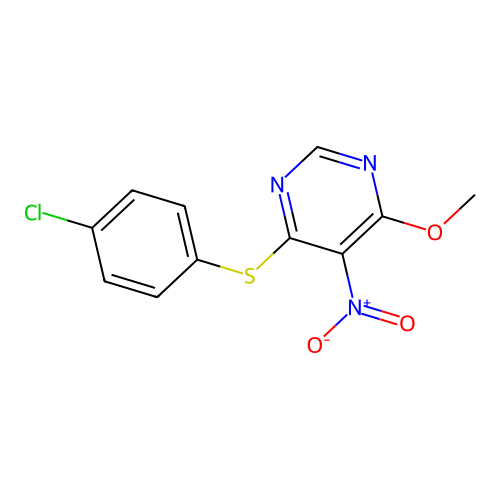 4-[(4-Chlorophenyl)sulfanyl]-6-methoxy-5-nitropyrimidine structure