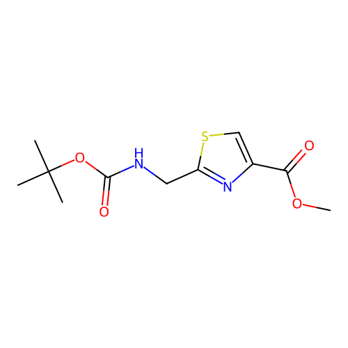 2-(tert-Butoxycarbonylamino-methyl)-thiazole-4-carboxylic acid methyl ester structure
